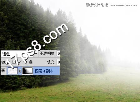 Photoshop制作朦胧效果的森林雾气效果