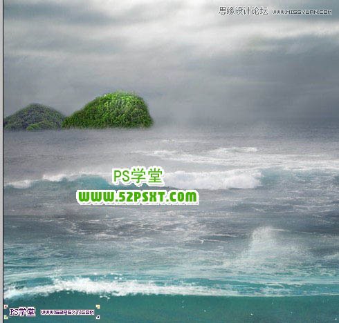 Photoshop合成海边古船下神秘的鱼美人