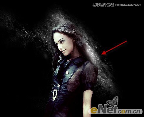 Photoshop绘制炫彩光线背景的美女海报