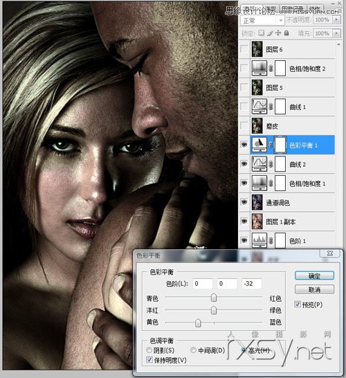 Photoshop调出人像照片暗色金属质感效果