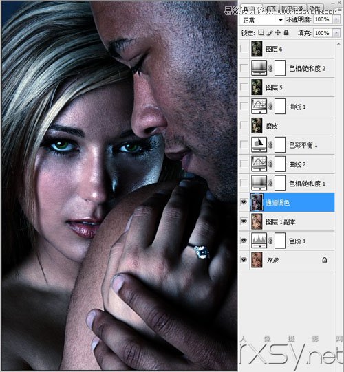 Photoshop调出人像照片暗色金属质感效果