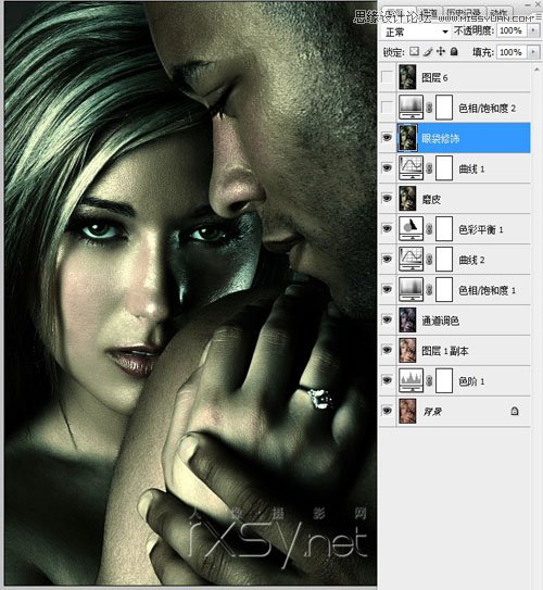 Photoshop调出人像照片暗色金属质感效果