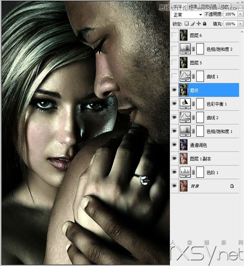 Photoshop调出人像照片暗色金属质感效果