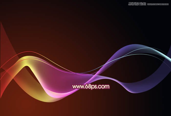 Photoshop制作炫彩梦幻的紫色光束效果