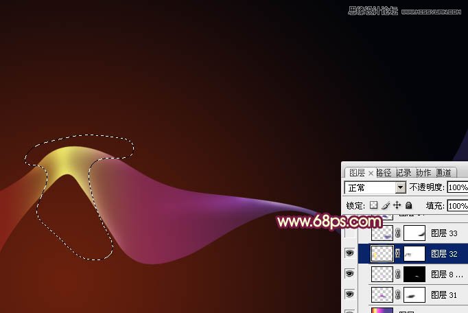 Photoshop制作炫彩梦幻的紫色光束效果