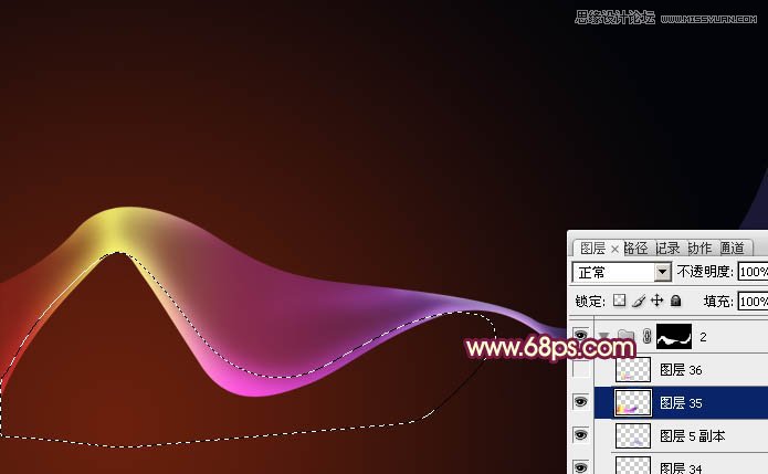 Photoshop制作炫彩梦幻的紫色光束效果