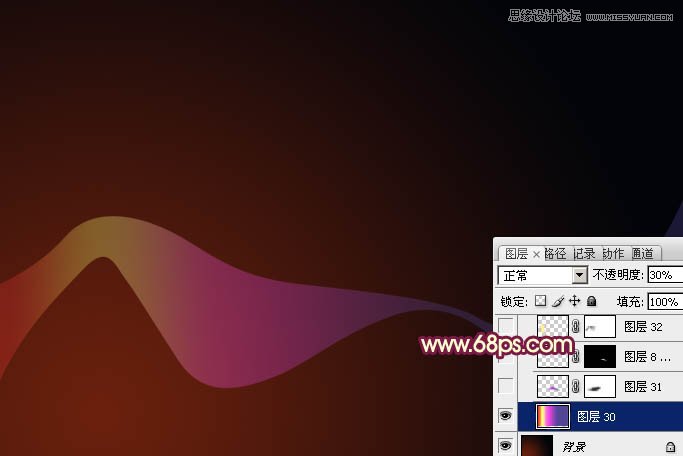 Photoshop制作炫彩梦幻的紫色光束效果