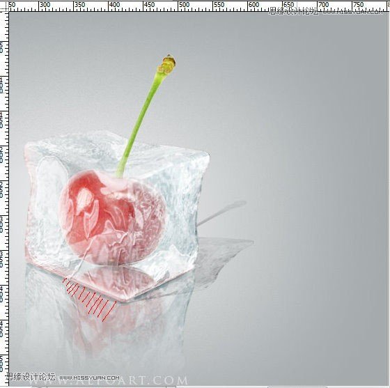 Photoshop使用3D功能制作逼真的冰冻樱桃效果