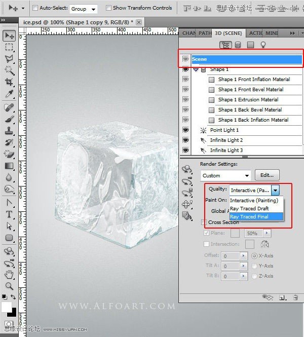 Photoshop使用3D功能制作逼真的冰冻樱桃效果