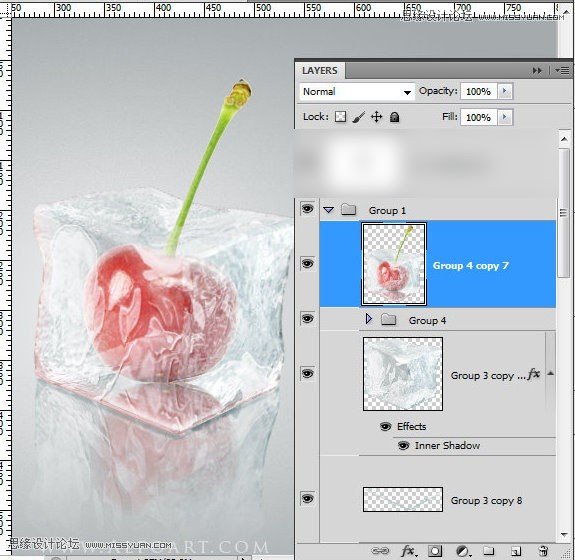 Photoshop使用3D功能制作逼真的冰冻樱桃效果