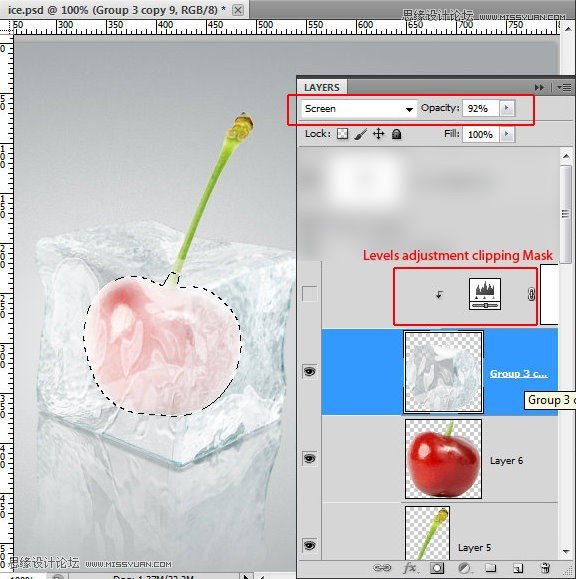 Photoshop使用3D功能制作逼真的冰冻樱桃效果