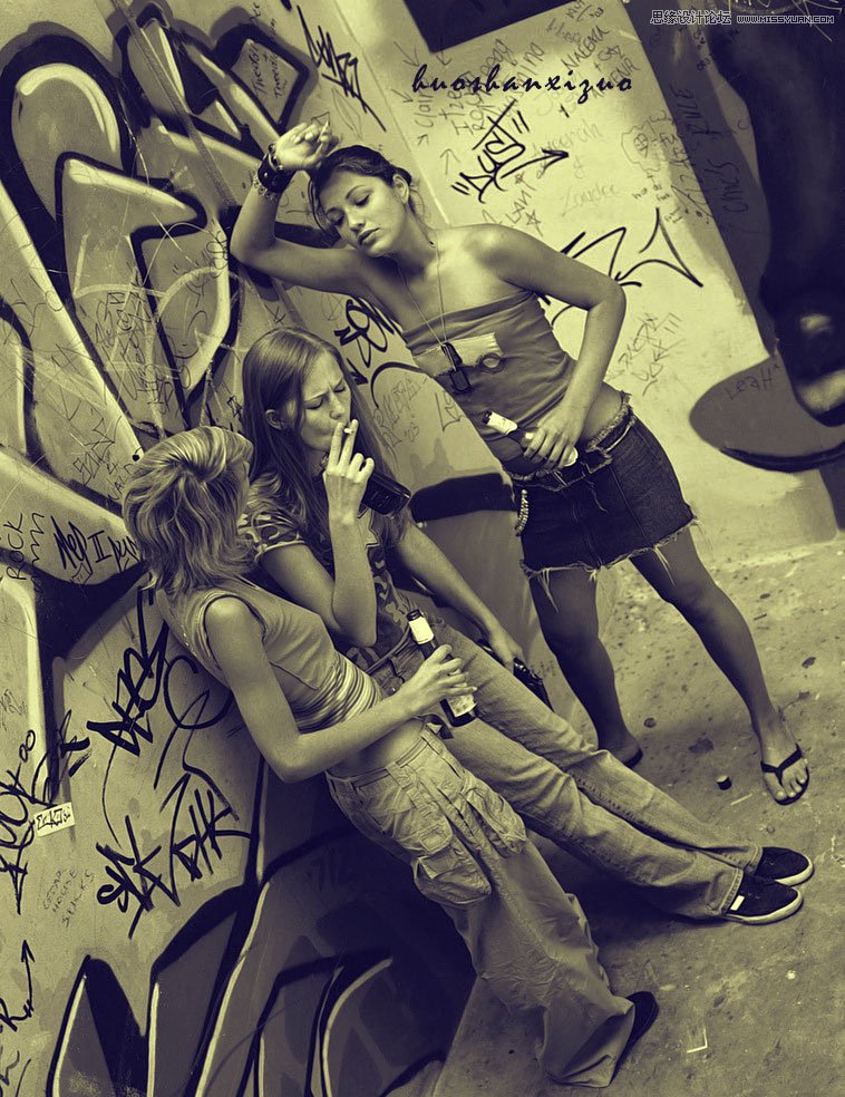 Photoshop使用颜色填充给人物调出金色质感色调