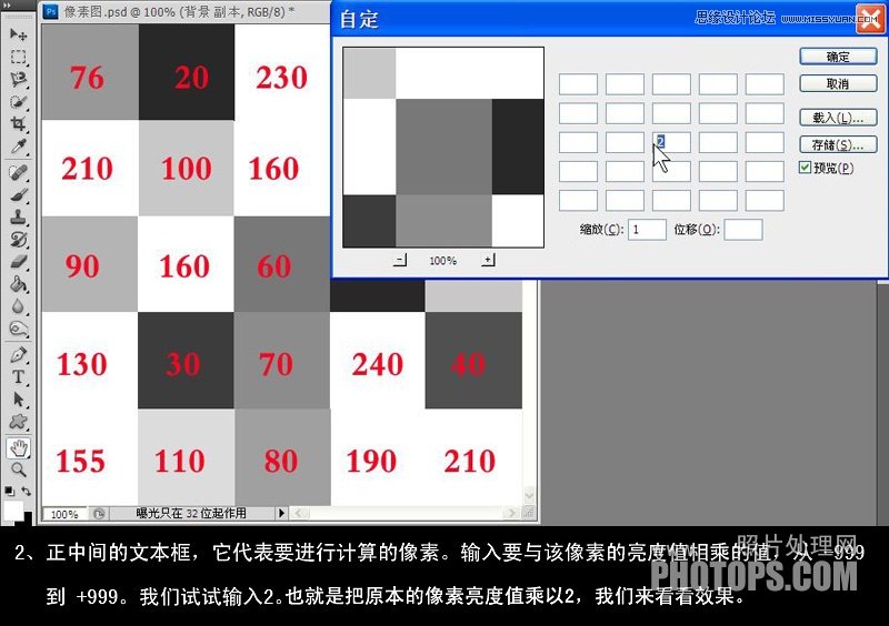 Photoshop基础教程：解析自定滤镜的原理教程