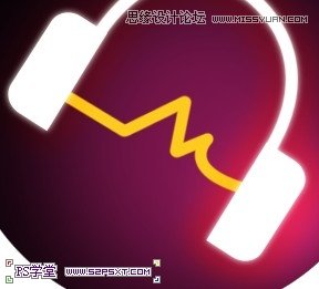 Photoshop制作紫色高光效果的音乐耳机图标