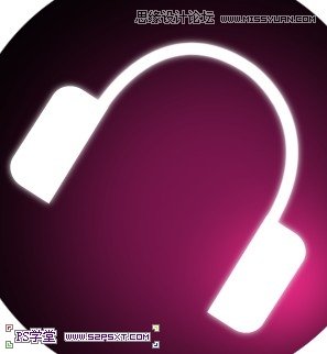 Photoshop制作紫色高光效果的音乐耳机图标