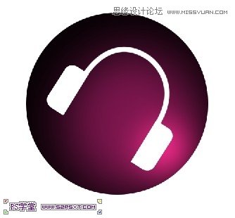 ps制作紫色高光效果的音乐耳机图标