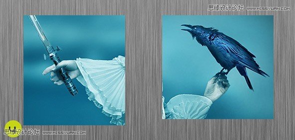 Photoshop合成手拿剑的女巫师施展巫术场景