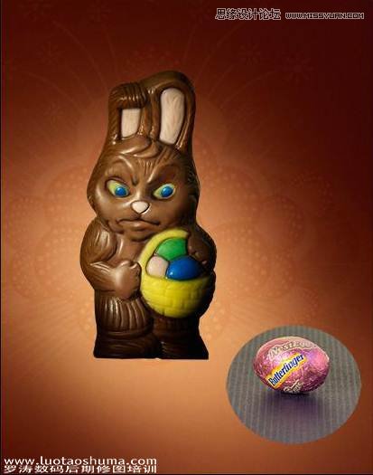 Photoshop合成巧克力色泥娃娃场景教程