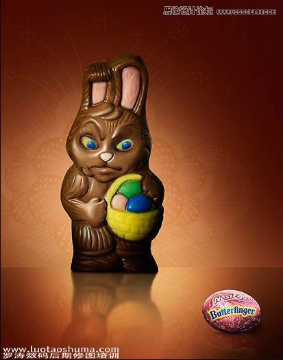 Photoshop合成巧克力色泥娃娃场景教程