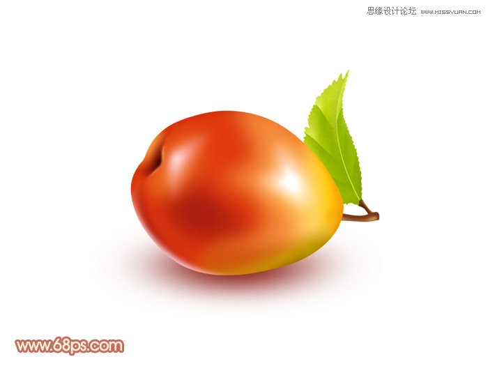 Photoshop制作漂亮逼真的红梨教程