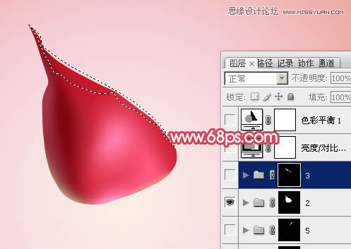 Photoshop绘制含苞欲放的鲜嫩红玫瑰
