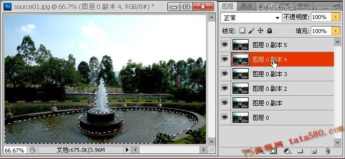 Photoshop制作喷泉喷水动画效果图