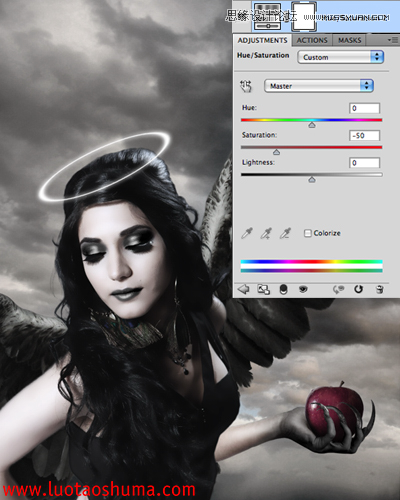 Photoshop合成手拿苹果的堕落天使教程