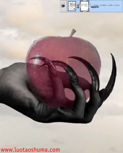 Photoshop合成手拿苹果的堕落天使教程