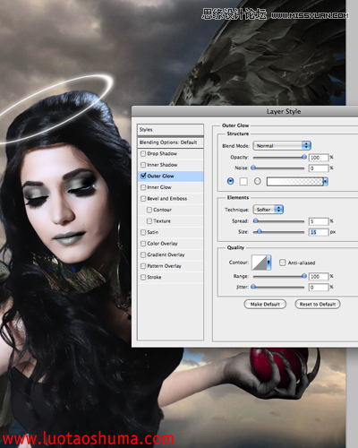 Photoshop合成手拿苹果的堕落天使教程