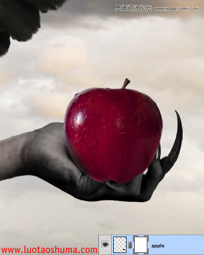 Photoshop合成手拿苹果的堕落天使教程