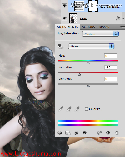 Photoshop合成手拿苹果的堕落天使教程