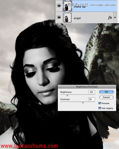 Photoshop合成手拿苹果的堕落天使教程