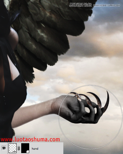 Photoshop合成手拿苹果的堕落天使教程