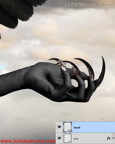 Photoshop合成手拿苹果的堕落天使教程