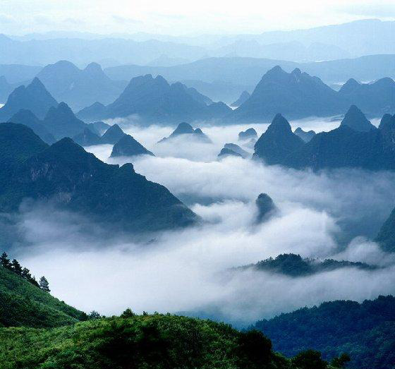 Photoshop合成山间云雾中梦幻天庭教程