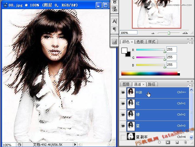 Photoshop解析美女头发的抠图方法选择技巧