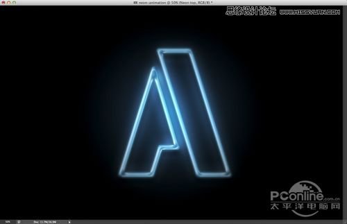 Photoshop制作滑动效果的霓虹字动画教程