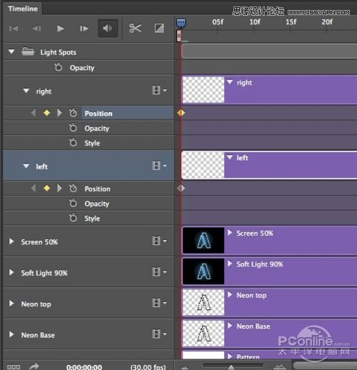 Photoshop制作滑动效果的霓虹字动画教程