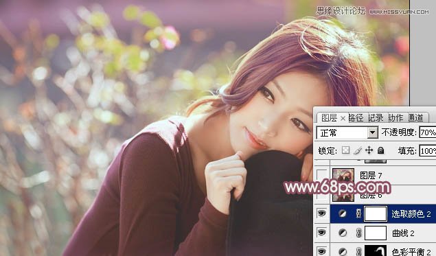 Photoshop调出清纯美女照片唯美色调