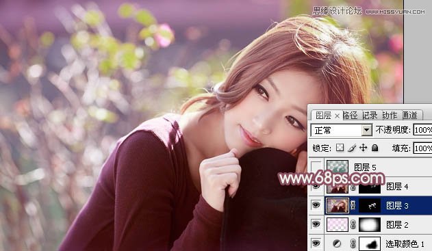 Photoshop调出清纯美女照片唯美色调