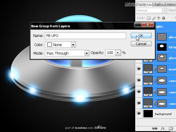 Photoshop绘制逼真质感的UFO图标教程