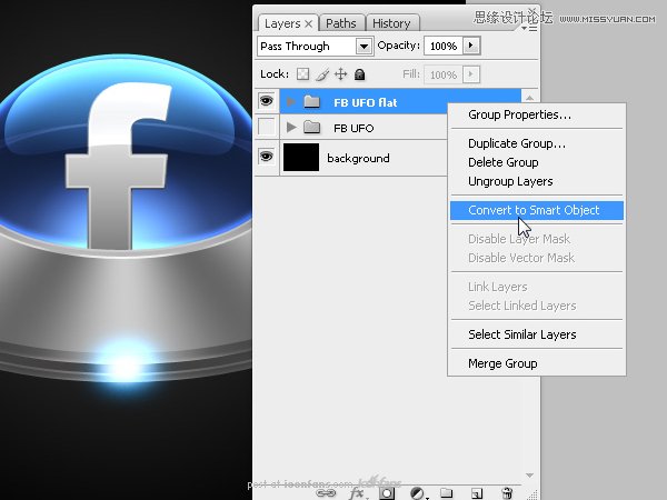 Photoshop绘制逼真质感的UFO图标教程