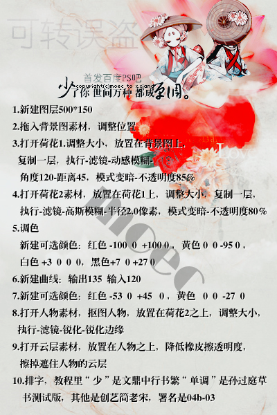 Photoshop制作动漫拼贴效果的签名教程