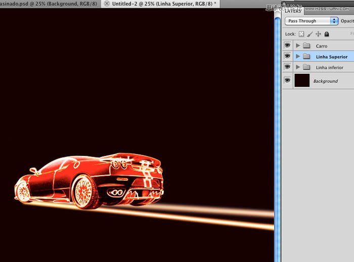 Photoshop设计火焰效果的超酷汽车