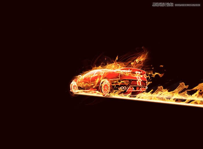 Photoshop设计火焰效果的超酷汽车