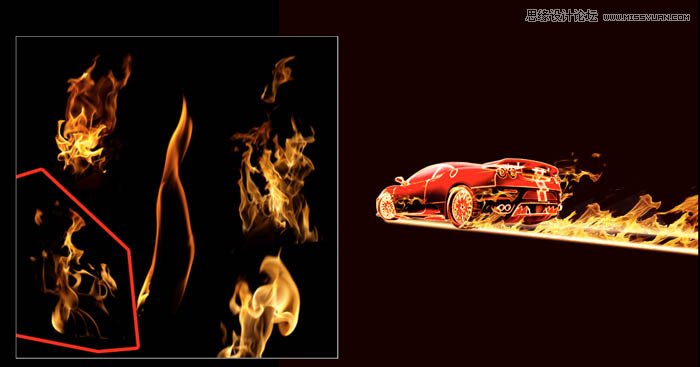 Photoshop设计火焰效果的超酷汽车