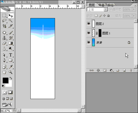 Photoshop制作飞机拉出白烟GIF动画效果