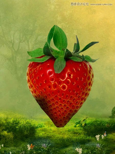 Photoshop合成可爱的红色草莓房屋教程