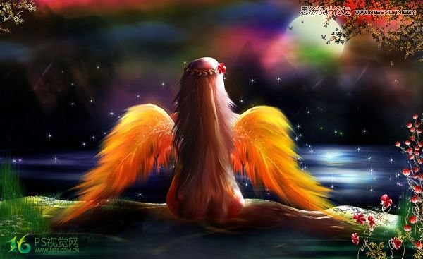 Photoshop合成梦幻效果的沉思天使