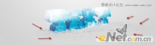 Photoshop制作暴风雪中的立体字特效